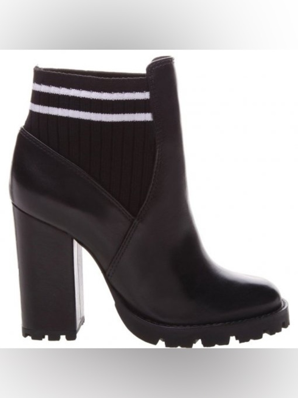 SCHUTZ Black Knit Tratorada Lug Sole Boots Size 8